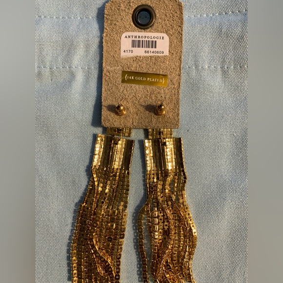 Anthropologie Crystal Fringe Drop Earrings NWT - Picture 7 of 7